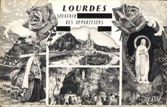 CPA Lourdes Souvenir des Apparitions 