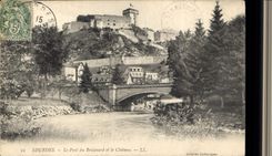 CPA Lourdes Le Pont du Boulevard et le Chateau 
