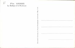 CPA Lourdes La Basilique et le Pic du jet 