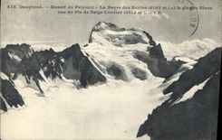 CPA Dauphine Massif du Pelvoux la Barre des Ecrins 4103 m et le Glacier Blanc vus du Pic de Neige Co