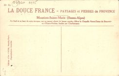 CPA Paysages et Pierres de Provence Moustiers Sainte Marie Basses Alpes