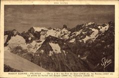 CPA Massif Ecrins Pelvoux de g adr les PRes du says 3409 m les Rouies 3587 m La Pointe du Vallon des