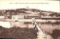 CPA Lyon Coteau de Fourvierre la Saone et Pont du Palais de Justice 