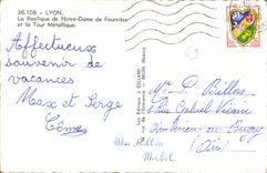 CPA Lyon La Basilique de Notre Dame de Fourvierre et la Tour Metallique 