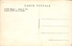 CPA Lyon Rhone Hotel de Ville Facade et Place de la Comedie 