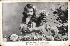 CPA Avee ces je vous Des Baissers eclos dans la joie Enfant