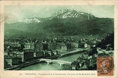 CPA Grenoble vue Generale et le Moncharotte vue prise de Ste Marie d'enhaut 