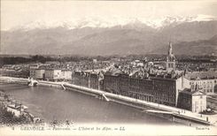 CPA Grenoble Panorama l'Isere et les Alpes 