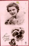 CPA Bonne Fete Femme Fleurs