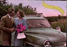 CPA Femme Automobile