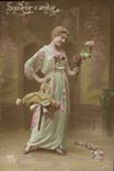 CPA Souvenir d'amitie Femme