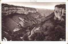 CPA Grottes de Baume les Messieurs Jura vue generale de la Vallee 