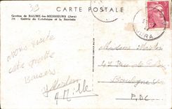 CPA Grottes de Baume les Messieurs Jura Galerie du Catfalque et la Sacristie 