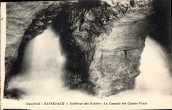 CPA Dauphine Sassenage Interieur des Grottes La cascade des Quatre vents 