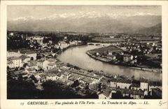 CPA Grenoble Vue generale du l'Ile verte La Troncge et les Alpes 