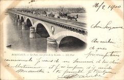CPA Bordeaux Le Pont vue prise de la Bastide Carte 1900