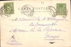 CPA Arcachon Le Chateau Deganne et la Plage Carte 1900