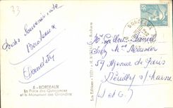 CPA Bordeaux La Place des Quinconces le Monument des Girondins 