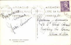 CPA Arcachon Cote d'Argent Coucher de Soleil