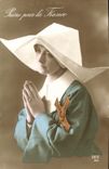 CPA Priere pour la France Religieuse Femme