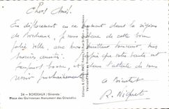 CPA Bordeaux Gironde Place des Quinconces Monument des Girondins 