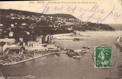 CPA Nice Entree du Port et vue du mont Doron 