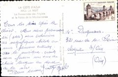 CPA Nice La Nuit La Promenade des Anglais et le Palais de la Mediterranee 