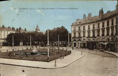 CPA Tours La Place du Palais et l'Avenue de Grammont 