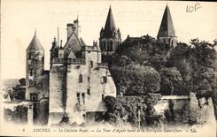 CPA Loches Le Chateau La Tour d'Agnes Sorel et la Collegiate Saint Ours 