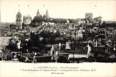 CPA Loches Vue Panoramique Tour St Atnoine Château Royal Collegiale St Ours Donjon