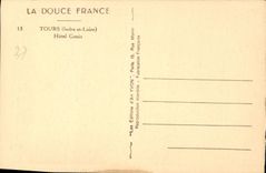 CPA La Douce France Tours Indre et Loire Hotel Gouin 