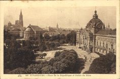 CPA Strasbourg Place de la Republique et Palais du Rhin 