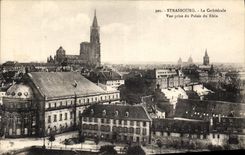 CPA Strasbourg la Cathedrale vur prise du palais du Rhin 