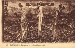 CPA Langeais Tapisserie La Crucifixion 