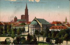 CPA Strasbourg le Theatre et la Cathedrale 