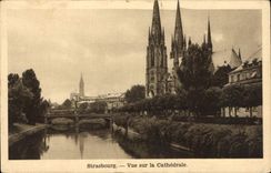CPA Strasbourg Vue sur la Cathedrale 