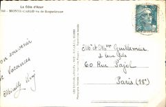 CPA Monte Carlo vu de Roquebrune 