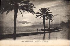 CPA Crepuscule Coucher de Soleil 