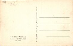 CPA Cote d'Azur Artistique Monte Carlo la nuit 