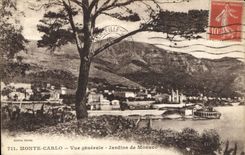 CPA Monte Carlo vue generale Jardins de Monaco