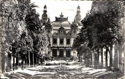 CPA Principaute de Monaco Facade et Jardin du Casino de Monte Carlo 