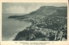CPA Monte Carlo Vue prise de la Route de Menton 