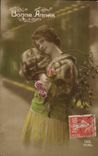 CPA Bonne Annee Femme