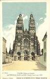 CPA Tours Indre et Loire Cathedrale St Gatien Facade Ouest avant 1870 
