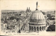 CPA Tours Dome de l'Eglise Saint Martin et Cathedrale  