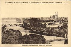 CPA Tours la Loire le Pont Bonapartie et la vue generale Nord ouest 