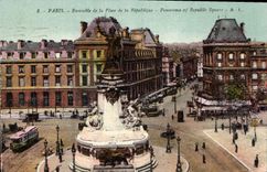 CPA Paris Ensemble de la Place de la Republique 