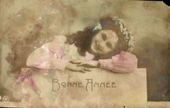 CPA Bonne Annee Femme