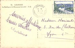 CPA Lourdes la Basilique et le Monument Interallie 