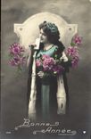 CPA Bonne Annee Femme